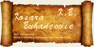 Kosara Buhančević vizit kartica